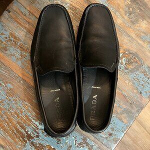 PRADA Men's Saffiano Leather Penny Drivers, SZ 9